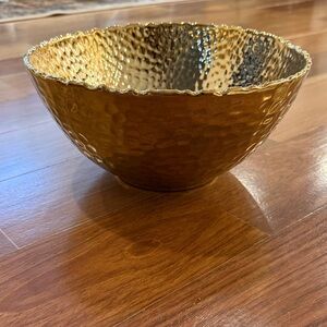 Gold Hammered Metal Bowl